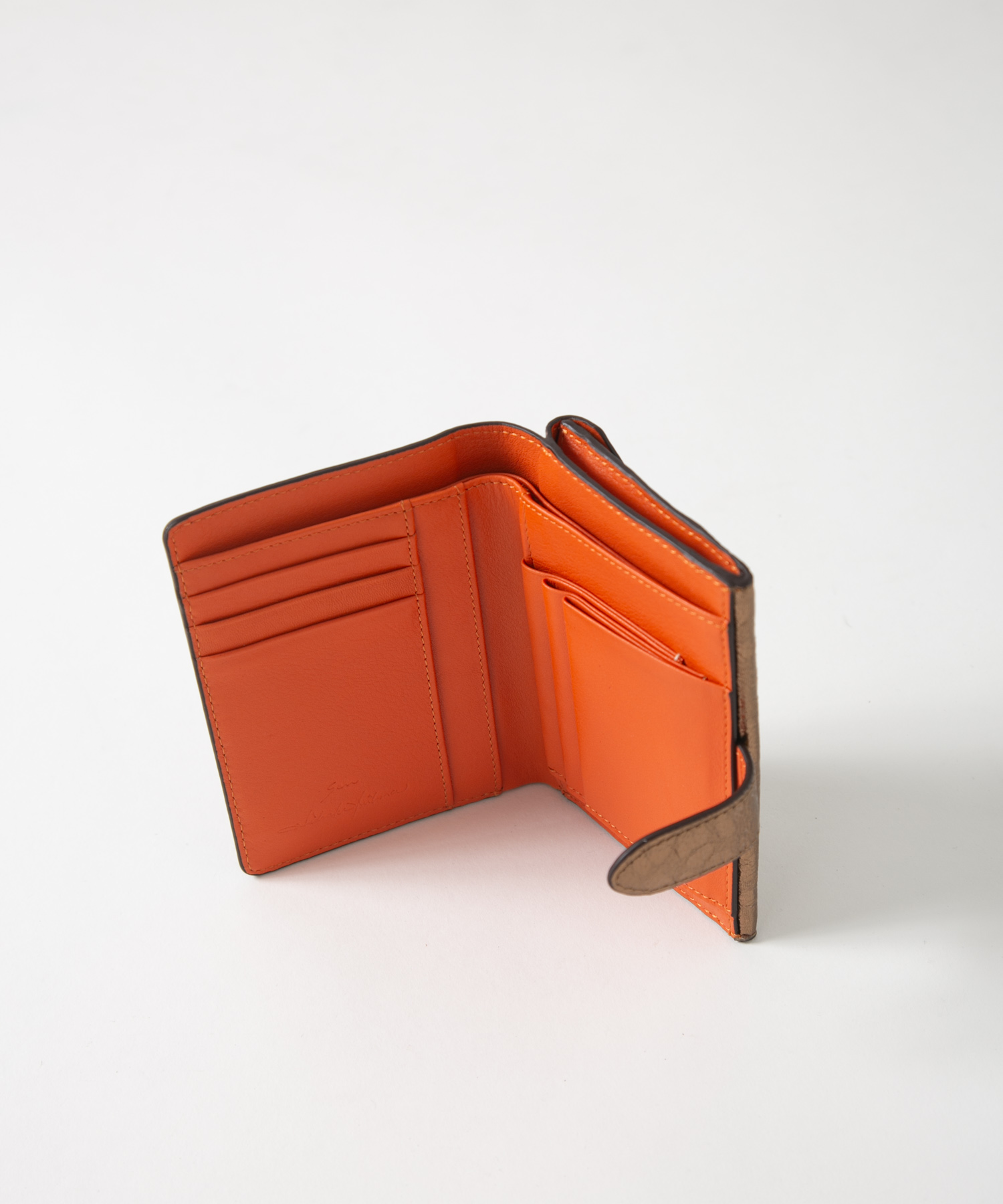 メール型二つ折り財布/レオパード箔押し