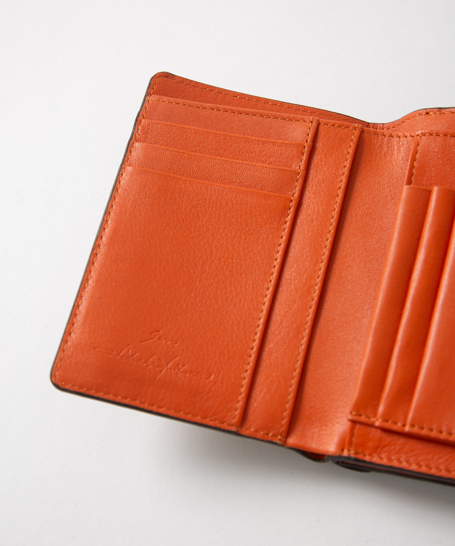 メール型二つ折り財布/レオパード箔押し