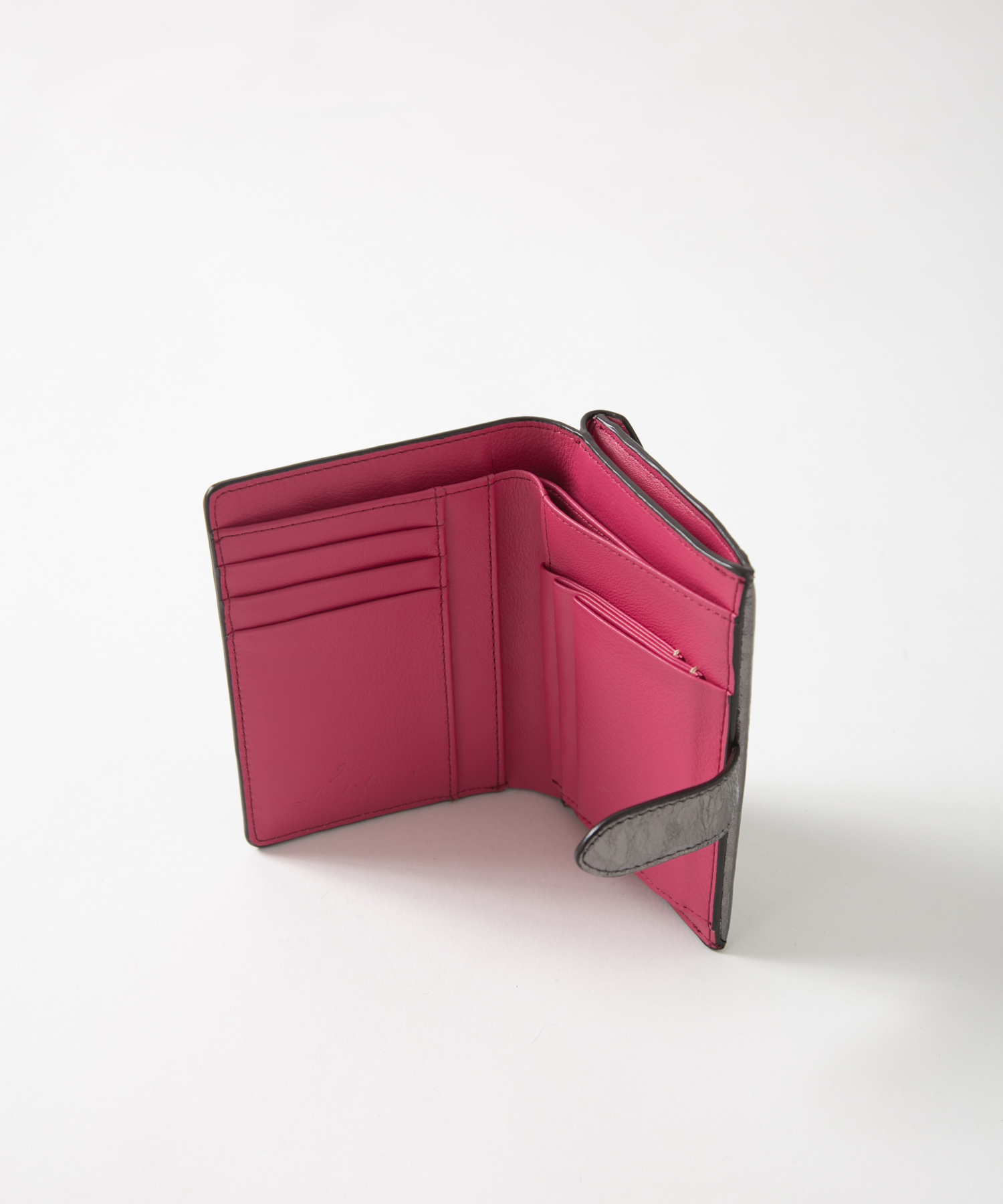 メール型二つ折り財布/レオパード箔押し