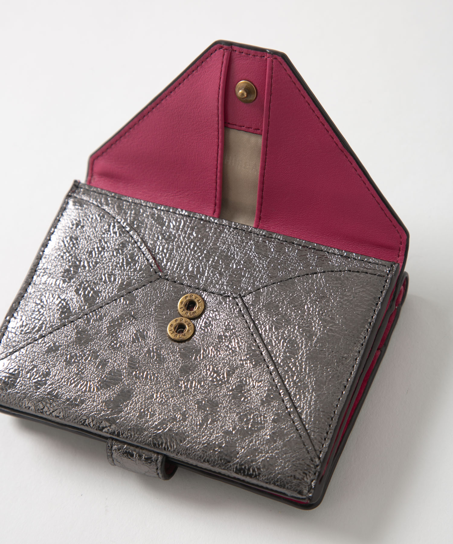 メール型二つ折り財布/レオパード箔押し