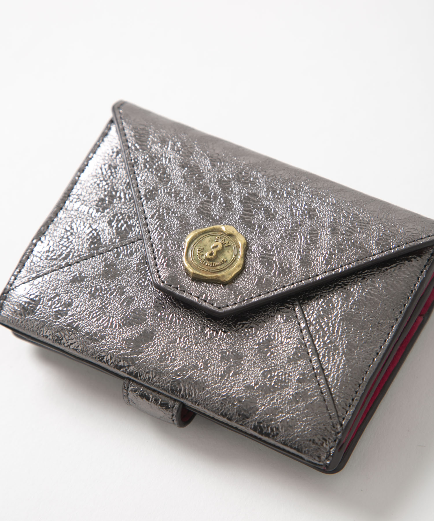 メール型二つ折り財布/レオパード箔押し