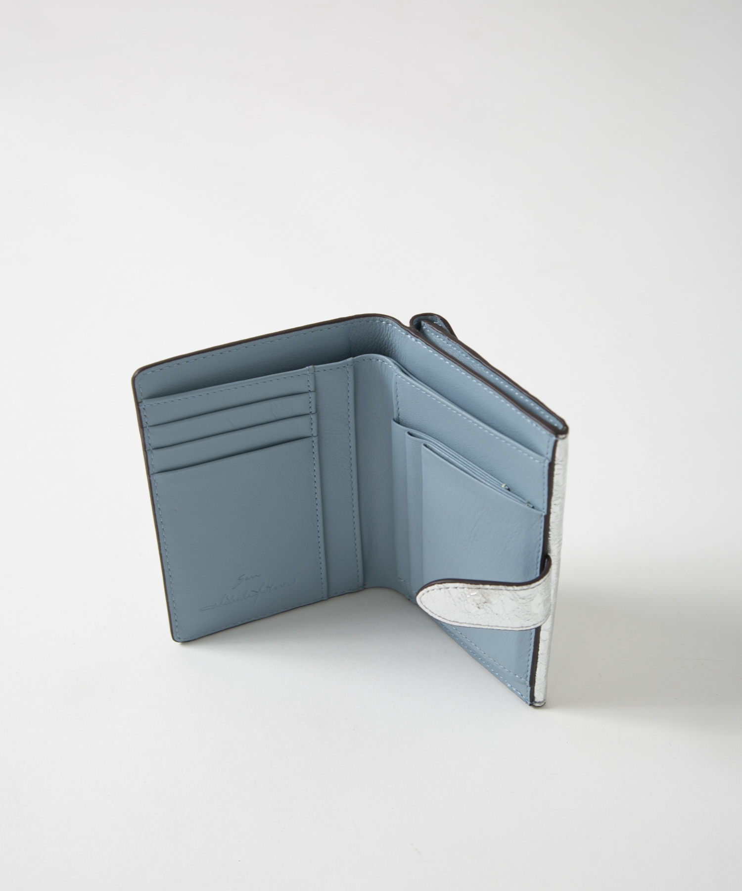 メール型二つ折り財布/レオパード箔押し