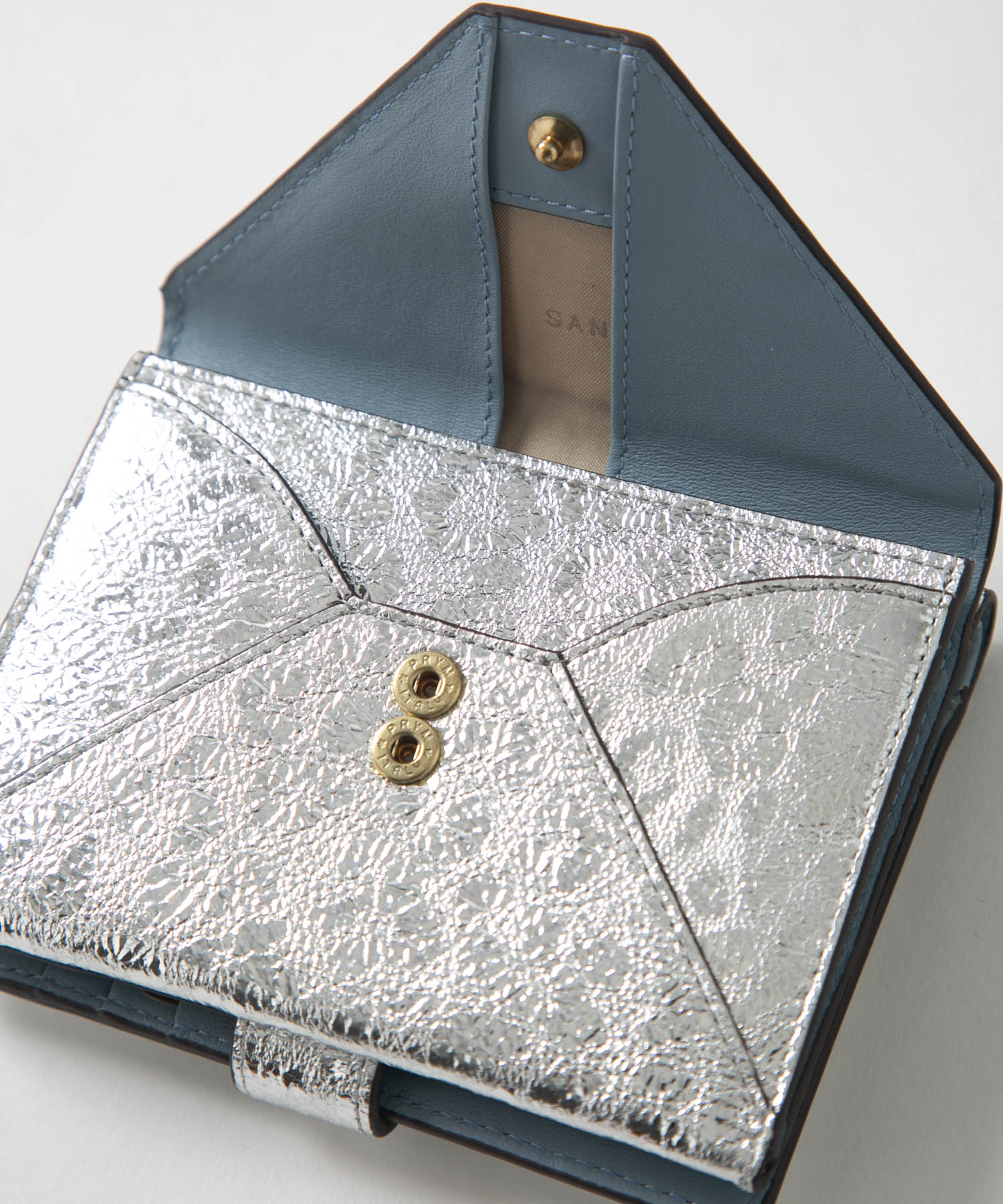 メール型二つ折り財布/レオパード箔押し