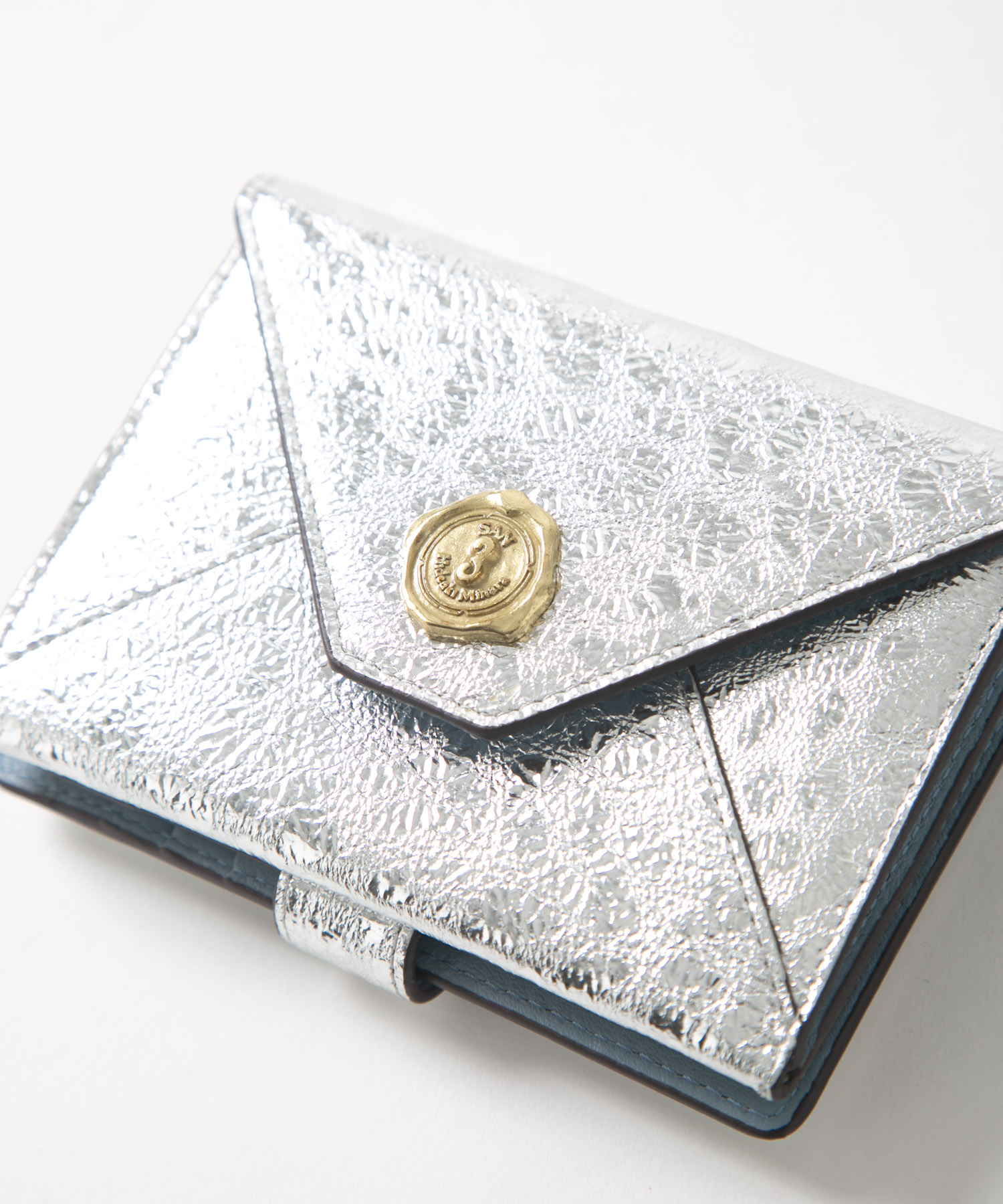 メール型二つ折り財布/レオパード箔押し