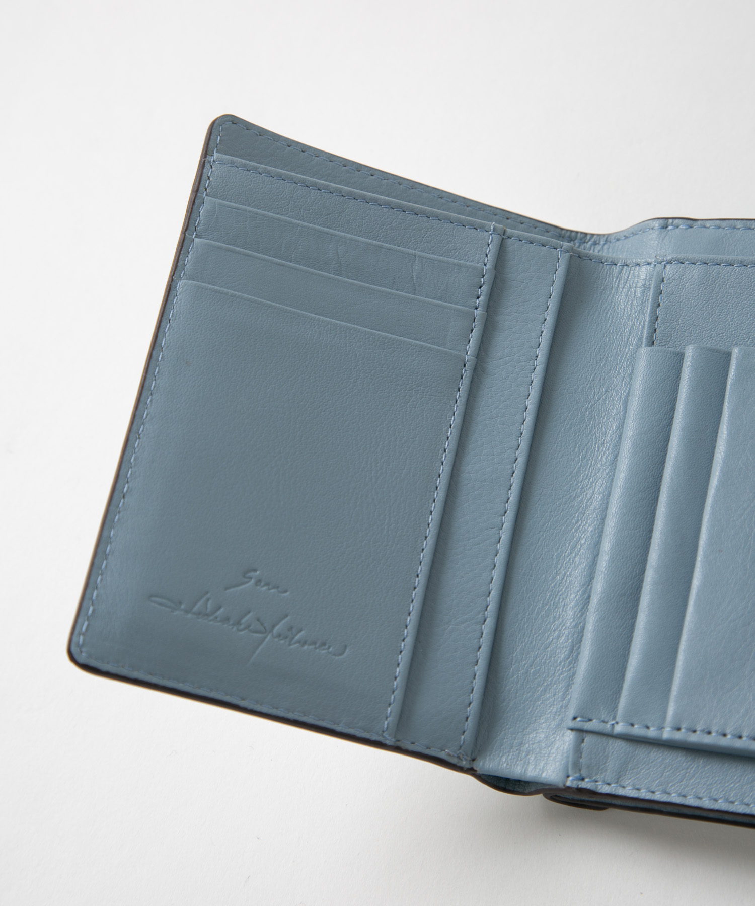 メール型二つ折り財布/レオパード箔押し