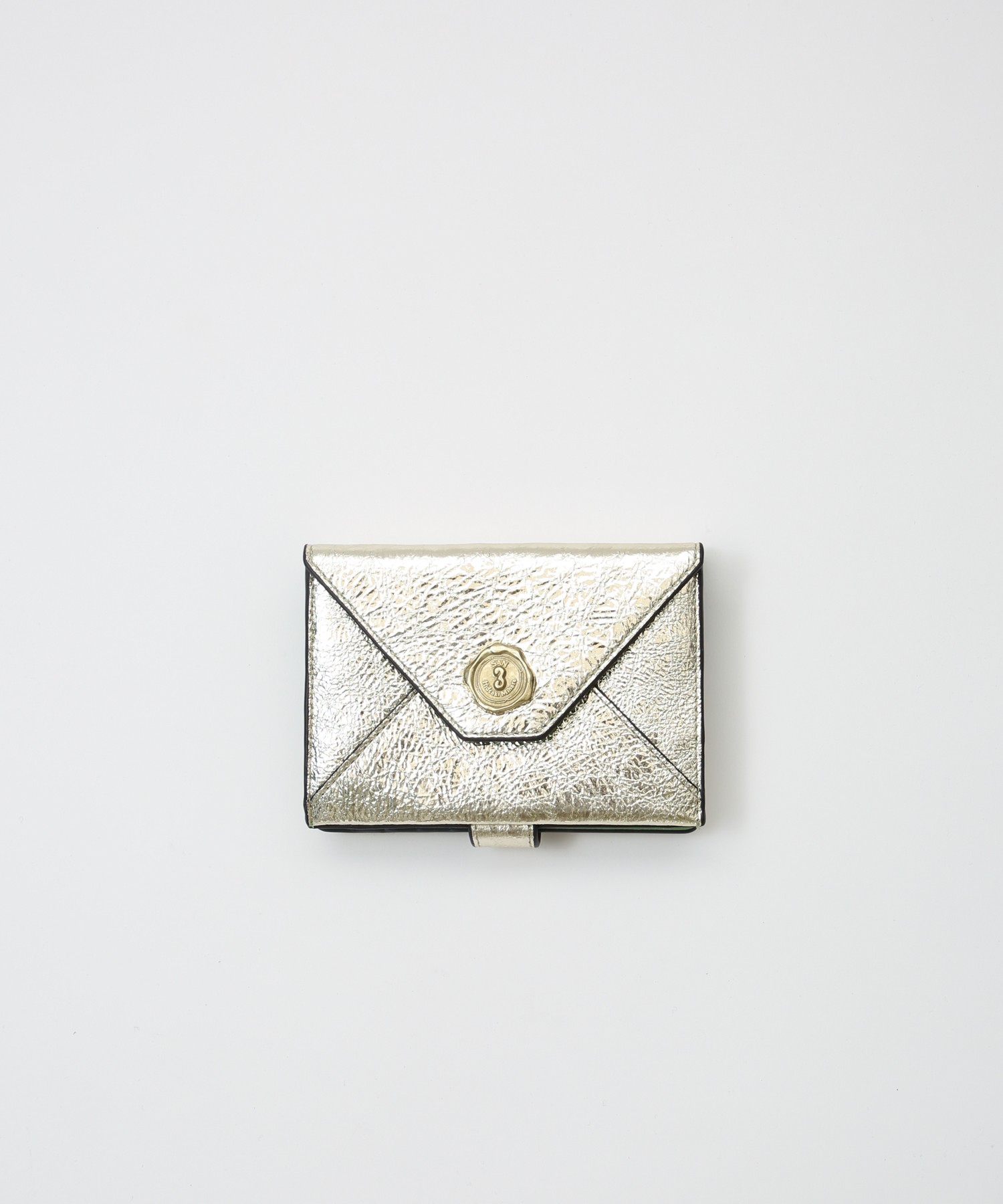 メール型二つ折り財布/レオパード箔押し