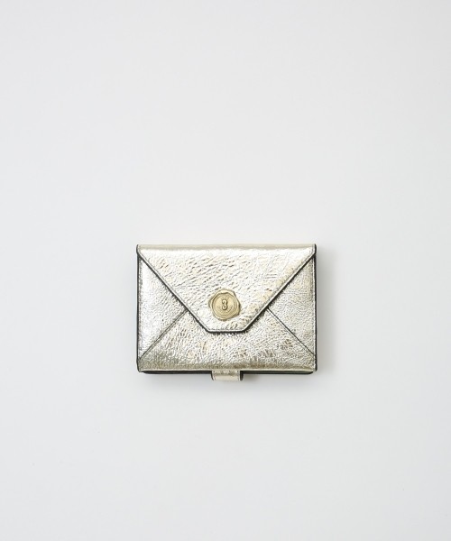 メール型二つ折り財布/レオパード箔押し