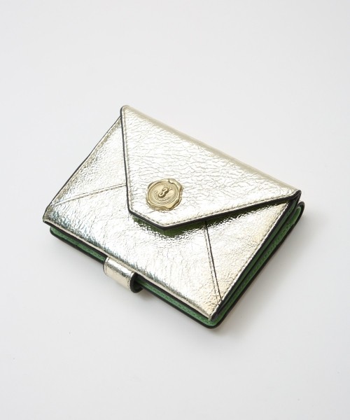 メール型二つ折り財布/レオパード箔押し