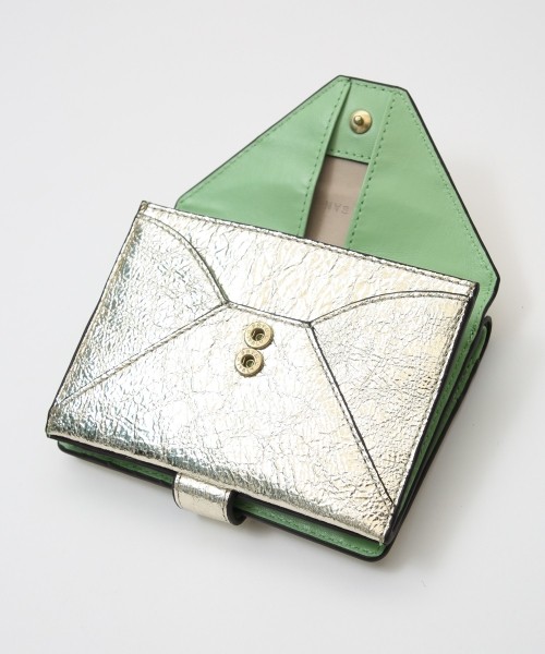 メール型二つ折り財布/レオパード箔押し