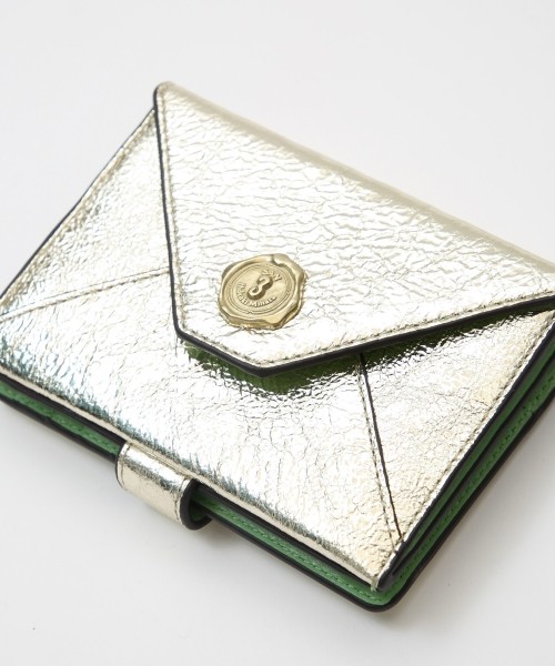 メール型二つ折り財布/レオパード箔押し