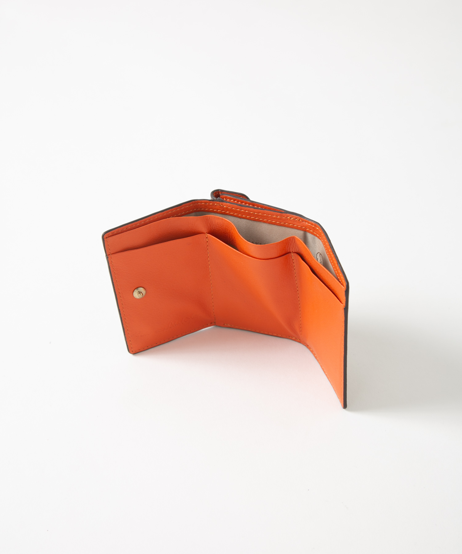 メール型三つ折りミニ財布/レオパード箔押し