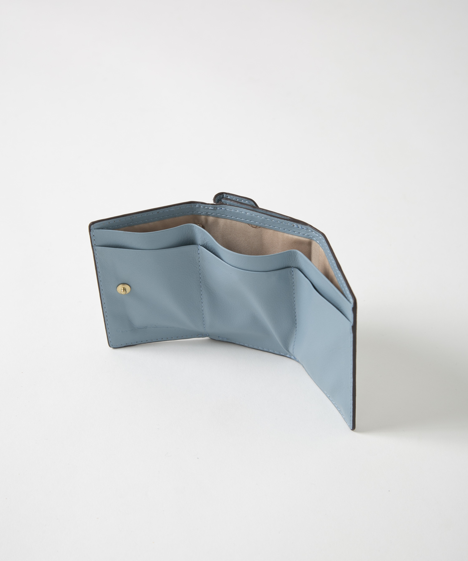 メール型三つ折りミニ財布/レオパード箔押し