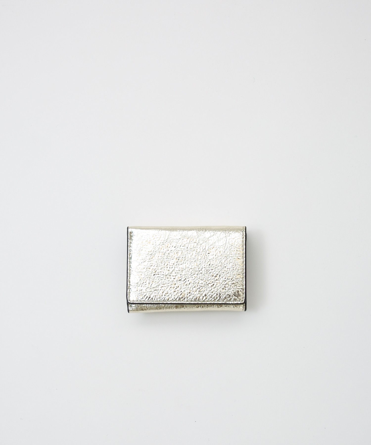 メール型三つ折りミニ財布/レオパード箔押し