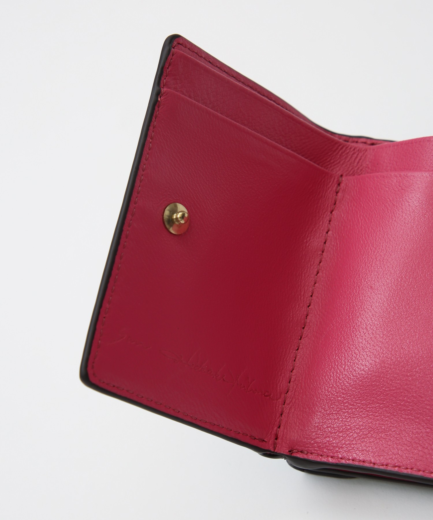 メール型三つ折りミニ財布/レオパード箔押し