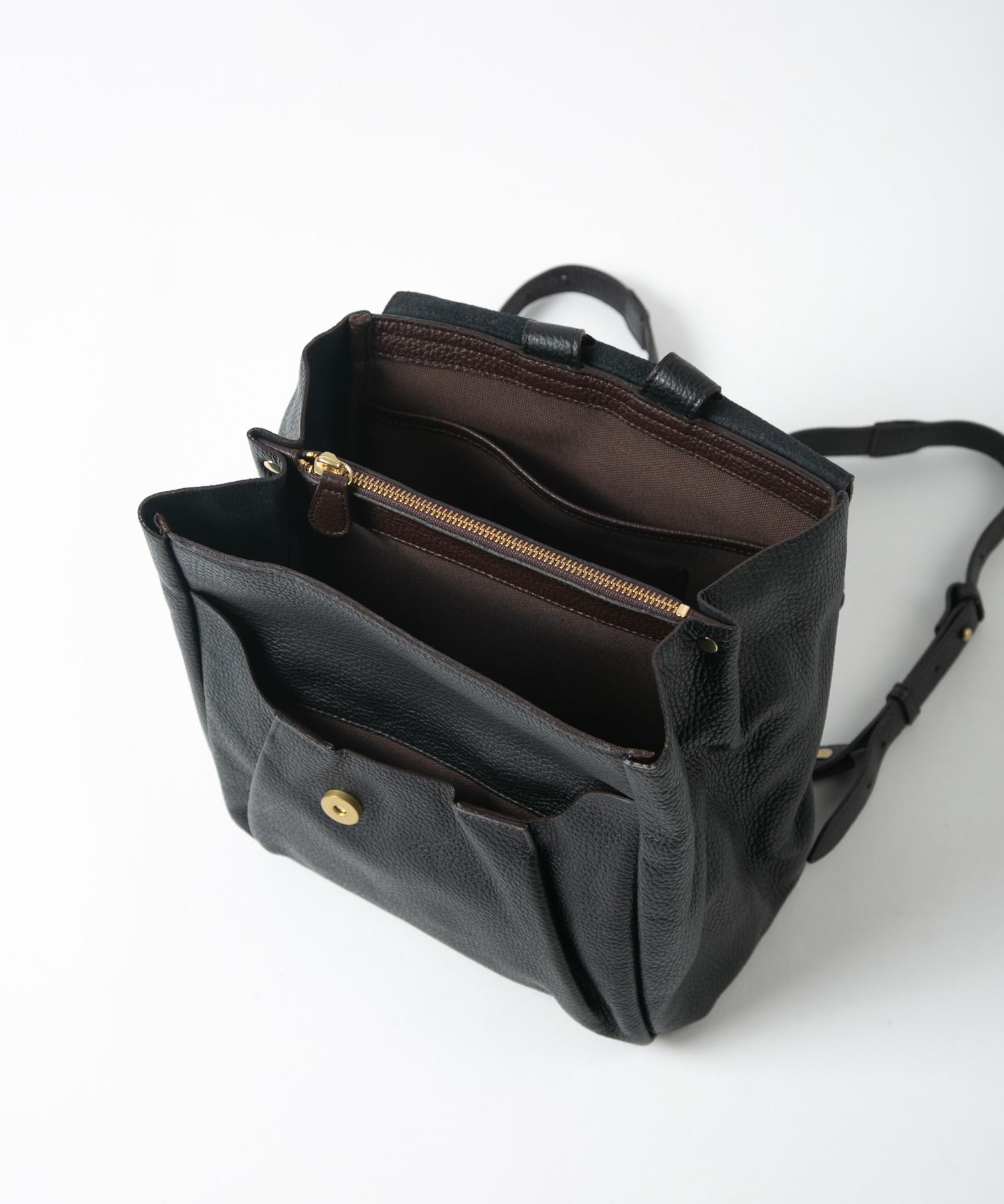 配色レザーリュック