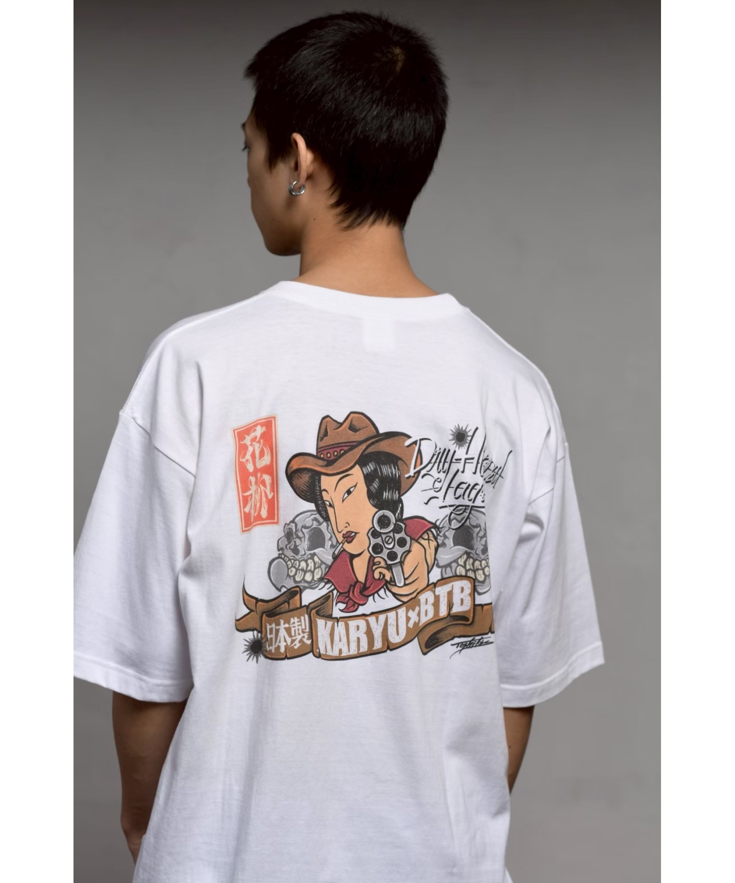 花柳 KARYU × BLACK TIDE BREWING|コラボ 半袖Tシャツ ホワイト