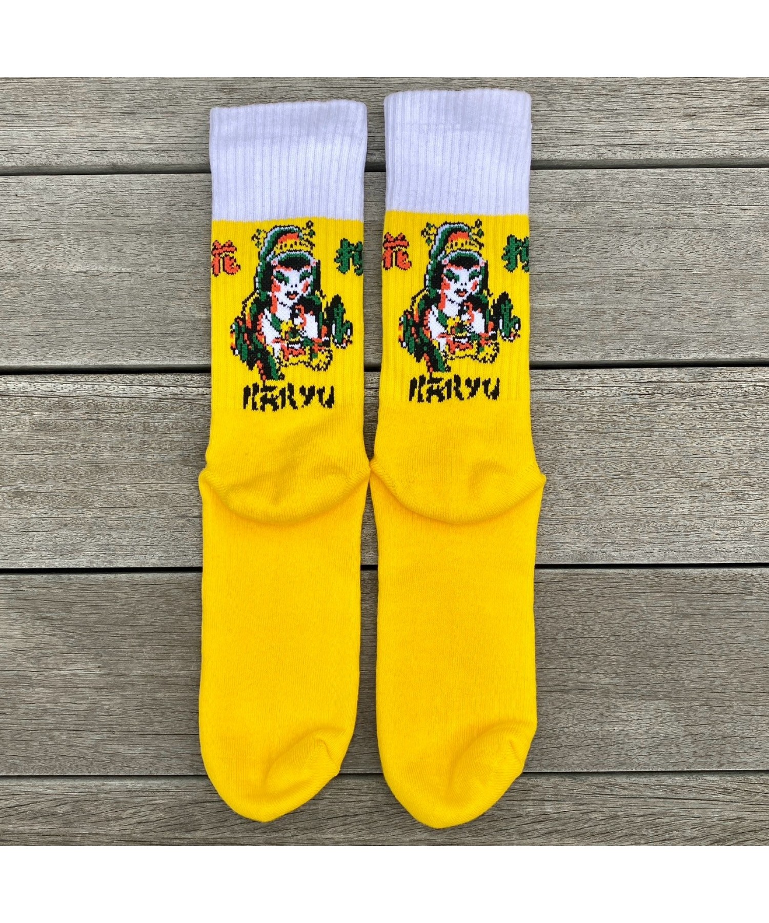 花柳 - KARYU - SOCKS YELLOW / WHITE