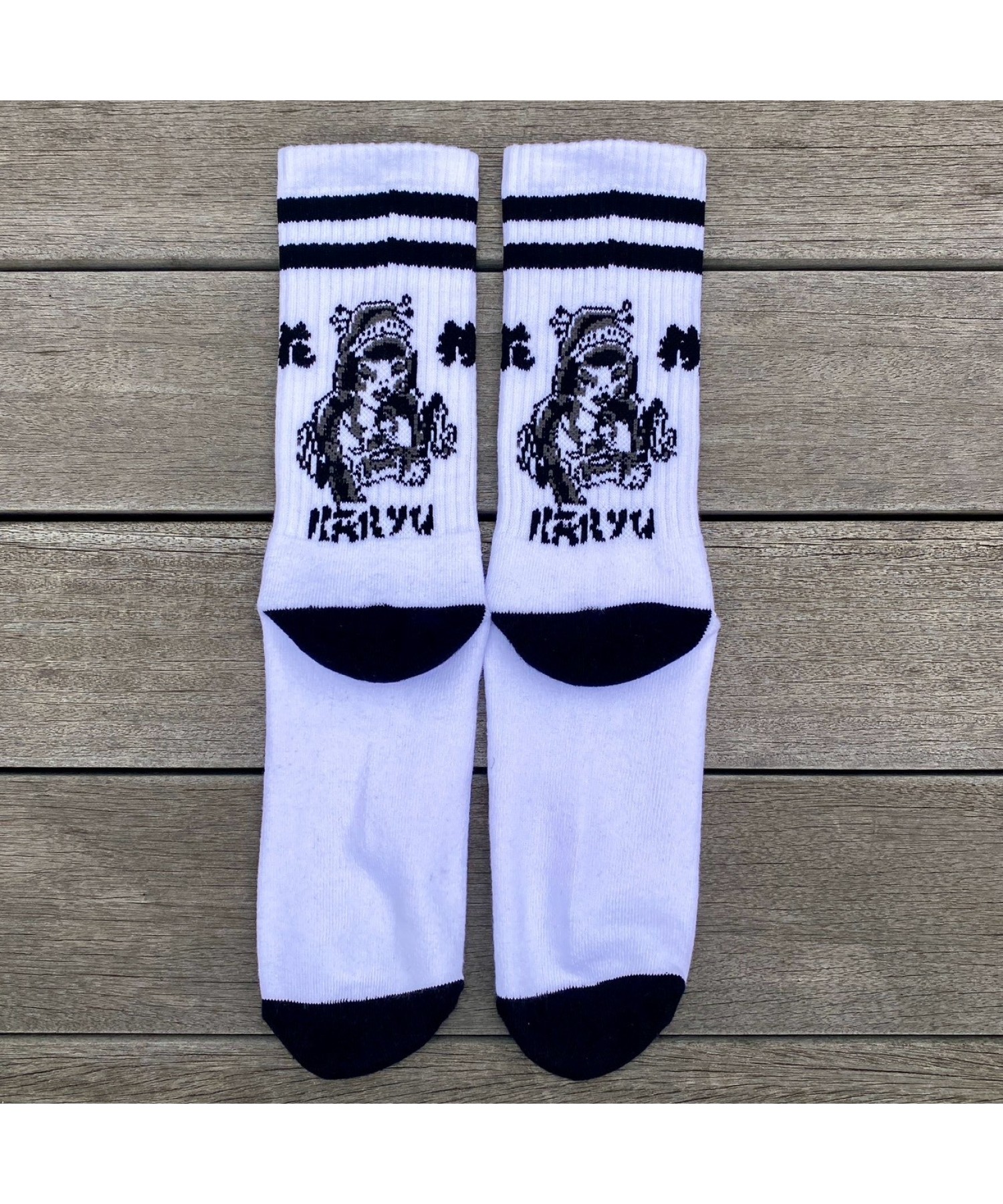 花柳 - KARYU - SOCKS BLACK / WHITE
