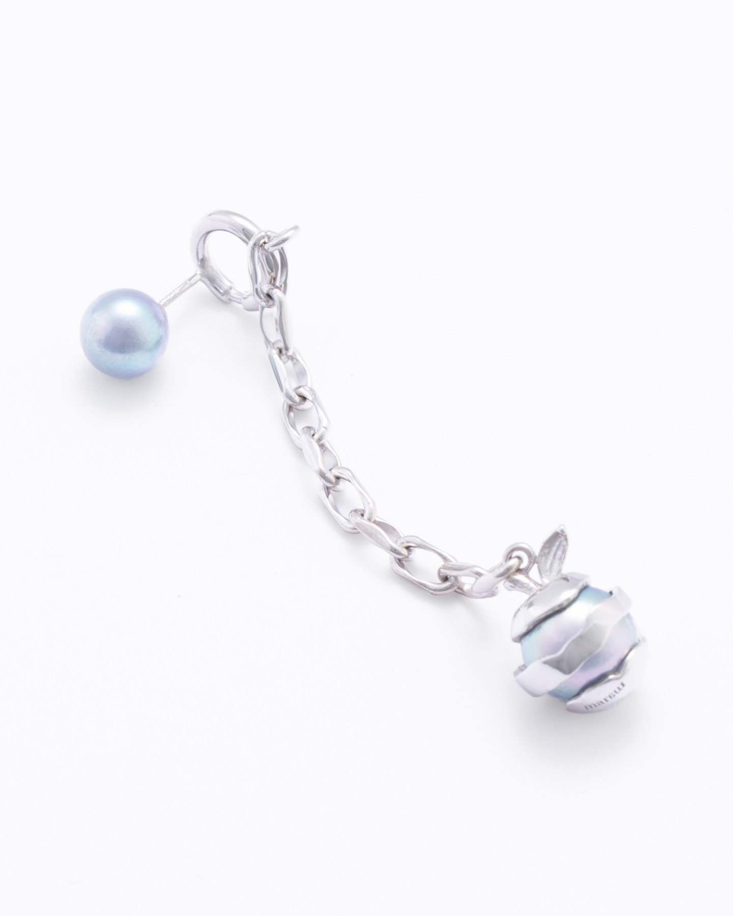 akoya pearl chain ear pierce long-RIGHT