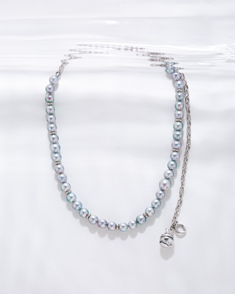 Layer pearl necklace-short/7.5mm