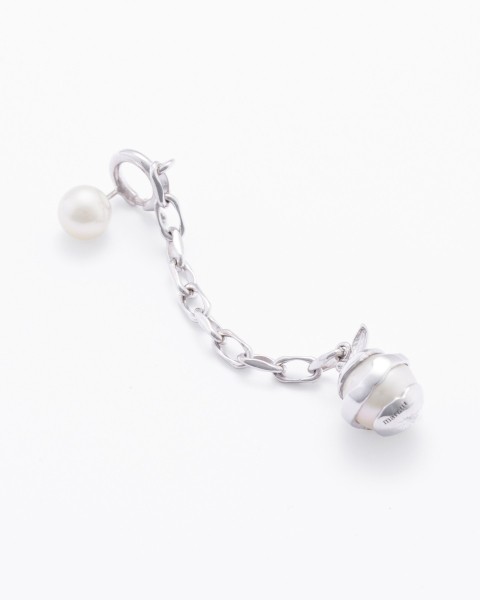 akoya pearl chain ear pierce long-LEFT