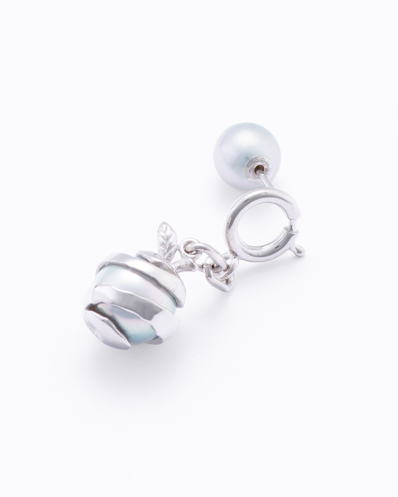 akoya pearl chain ear pierce short-LEFT