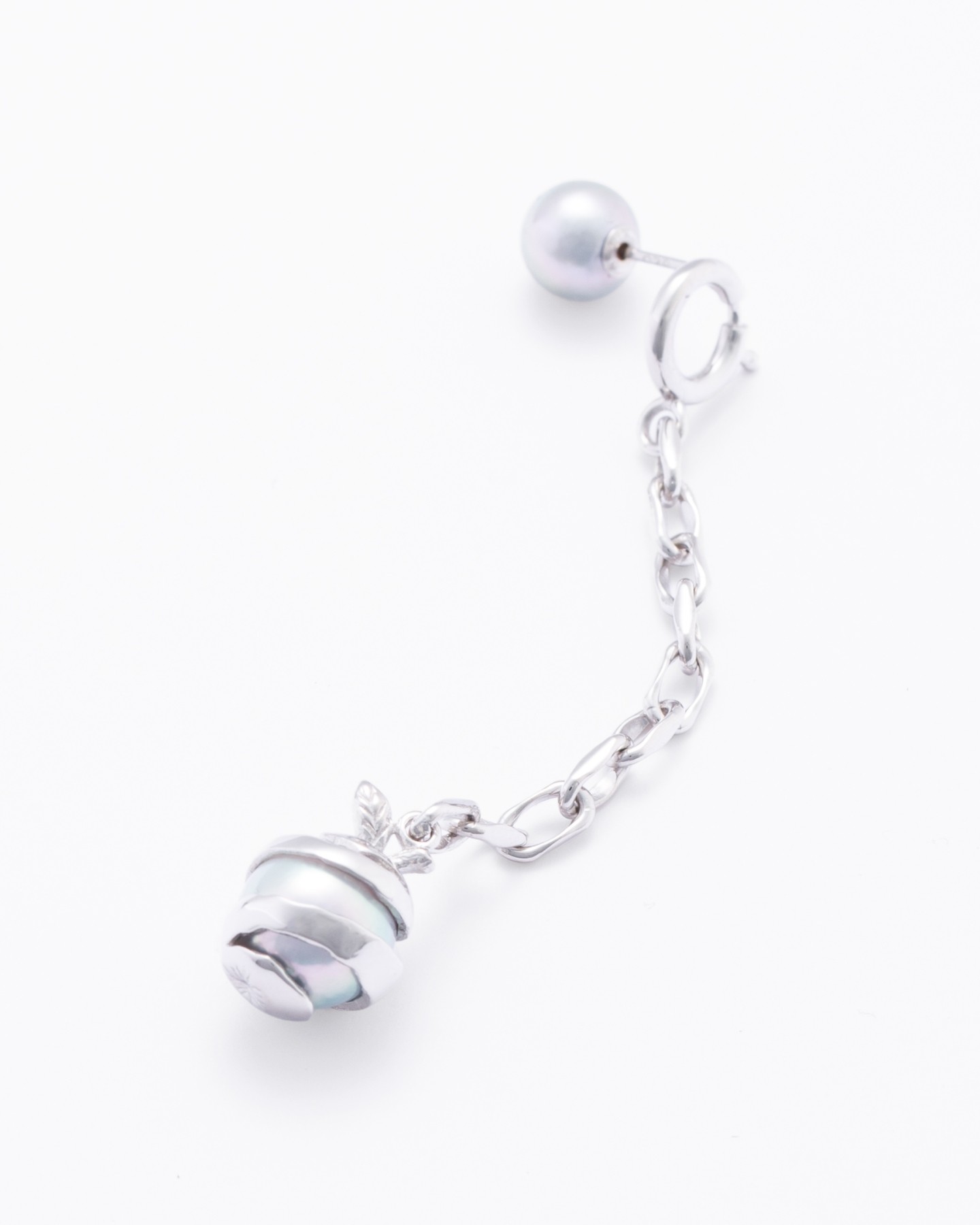 akoya pearl chain ear pierce long-LEFT