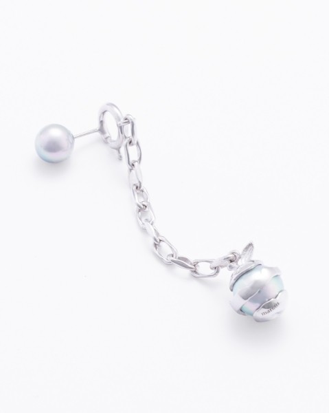 akoya pearl chain ear pierce long-LEFT