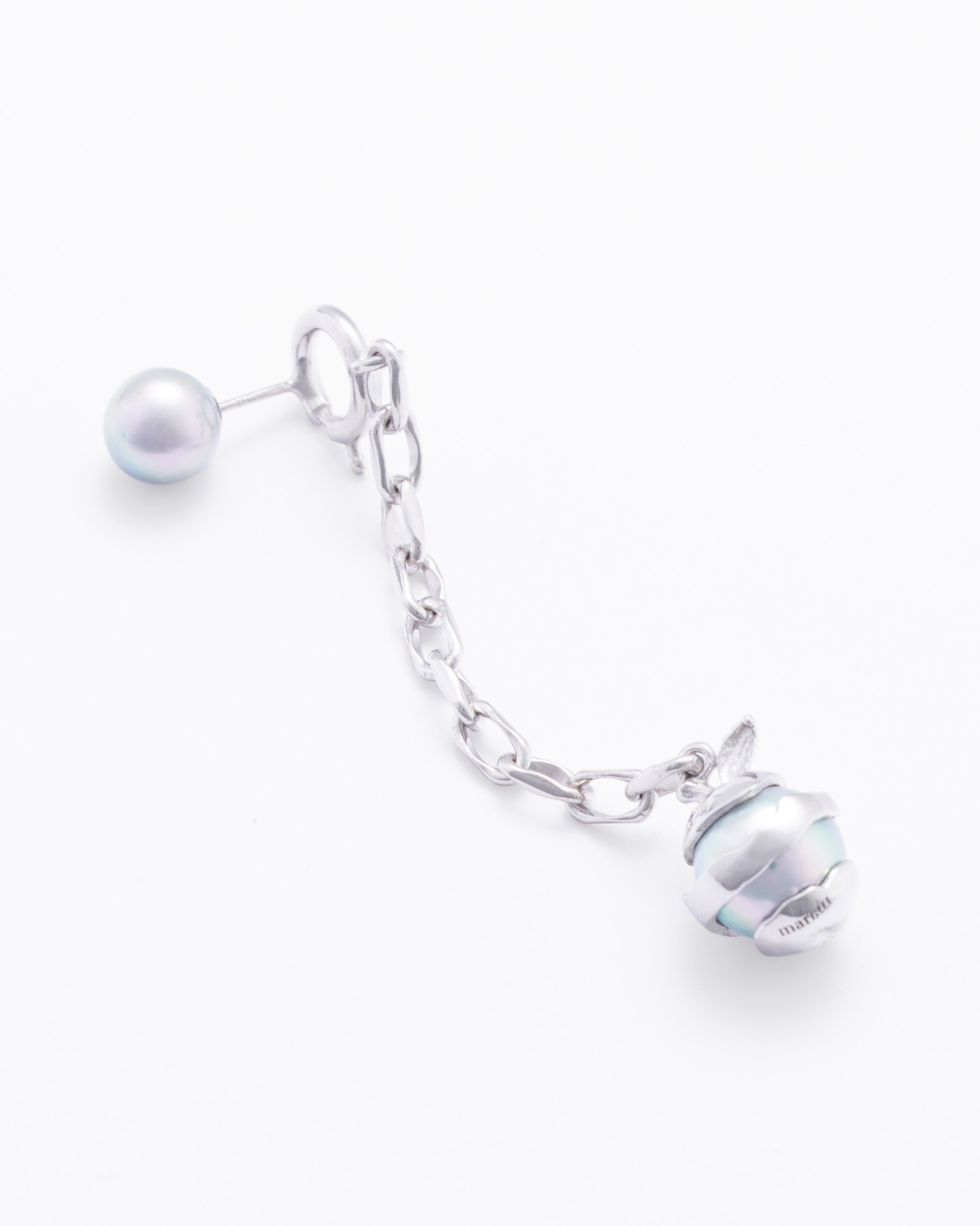 akoya pearl chain ear pierce long-RIGHT