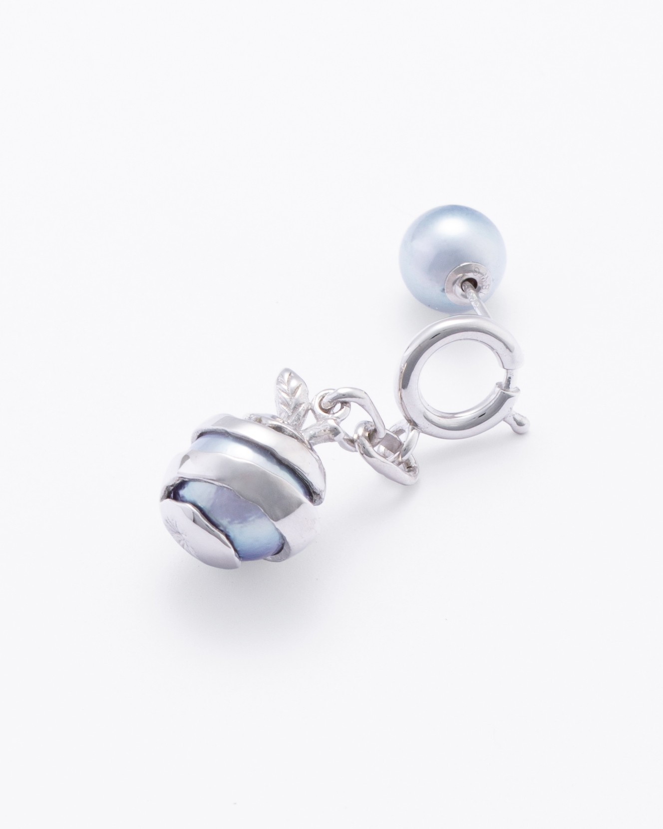 akoya pearl chain ear pierce short-LEFT