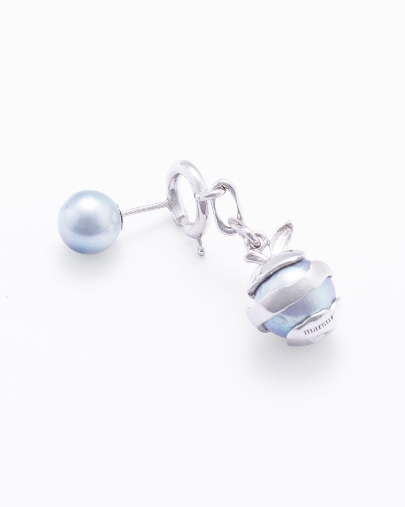 akoya pearl chain ear pierce short-LEFT