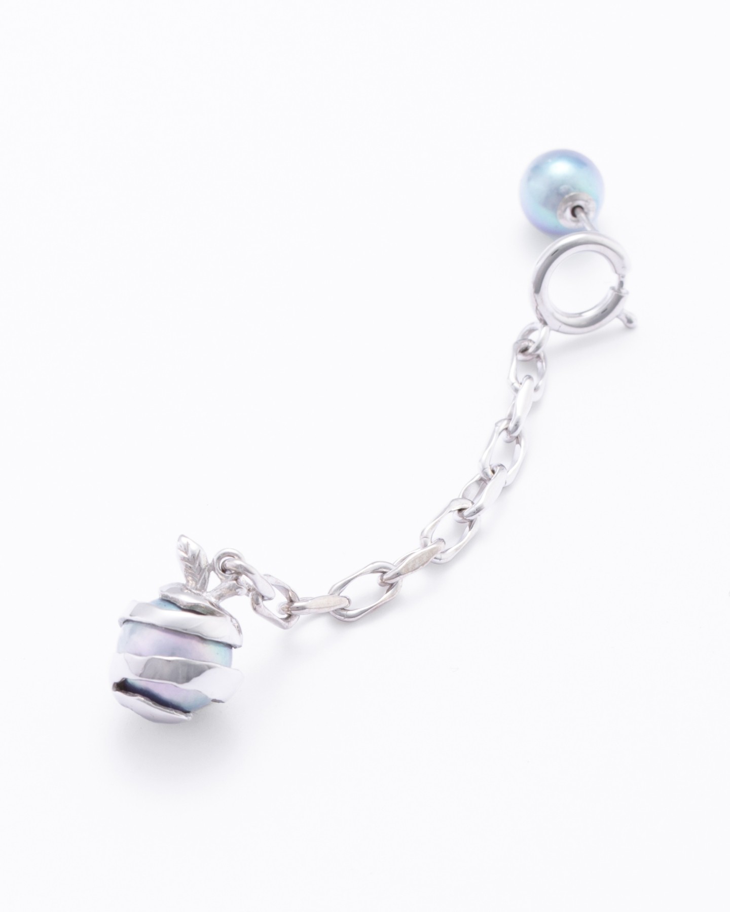 akoya pearl chain ear pierce long-LEFT