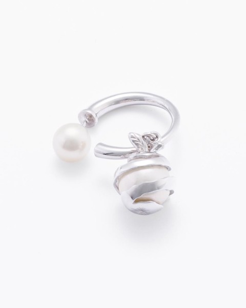 akoya pearl ring ear pierce (one piece)