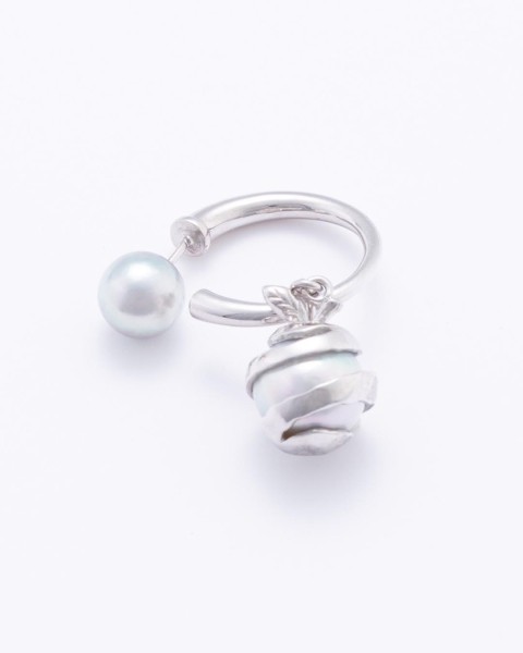 akoya pearl ring ear pierce (one piece)