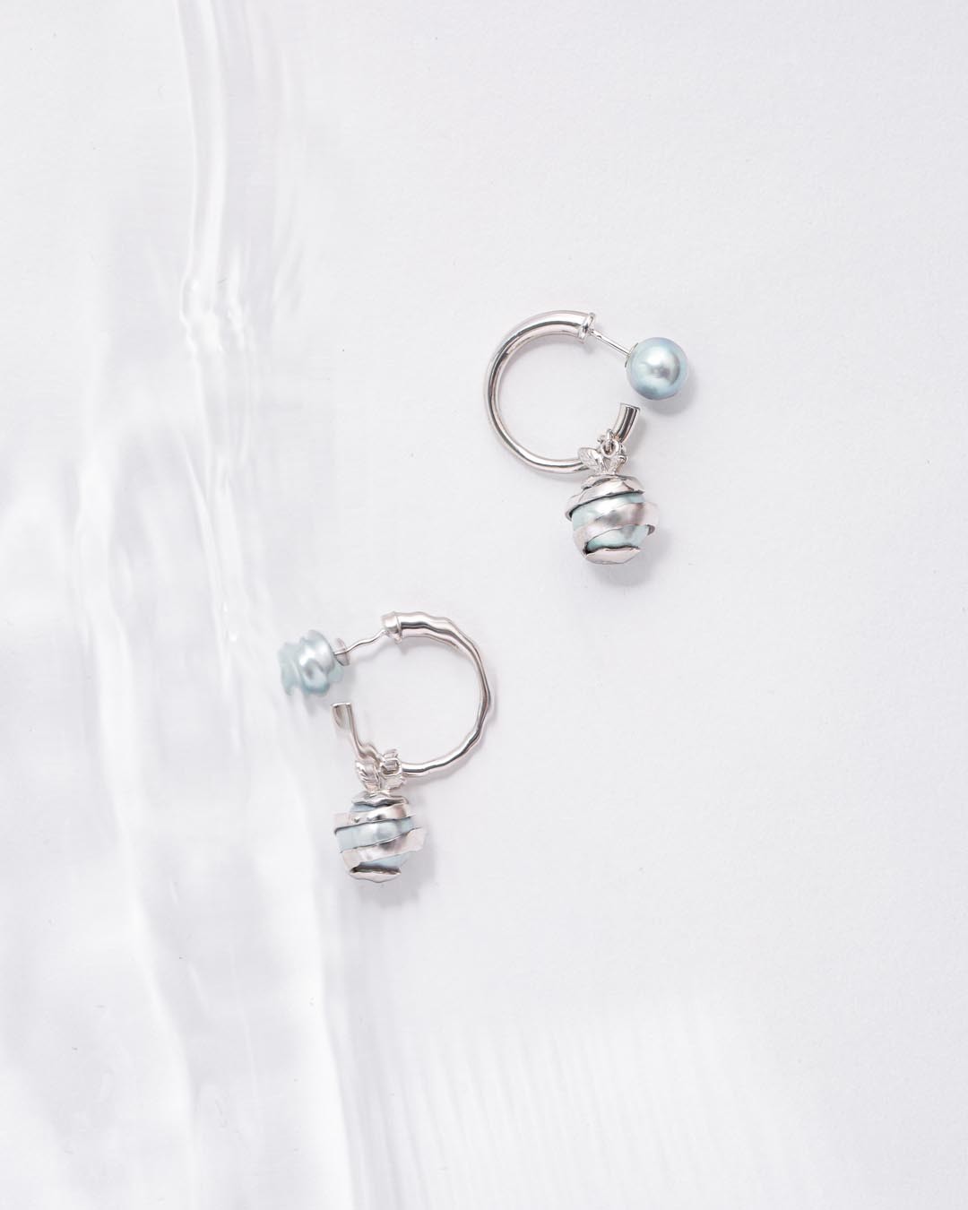 akoya pearl ring ear pierce (one piece)