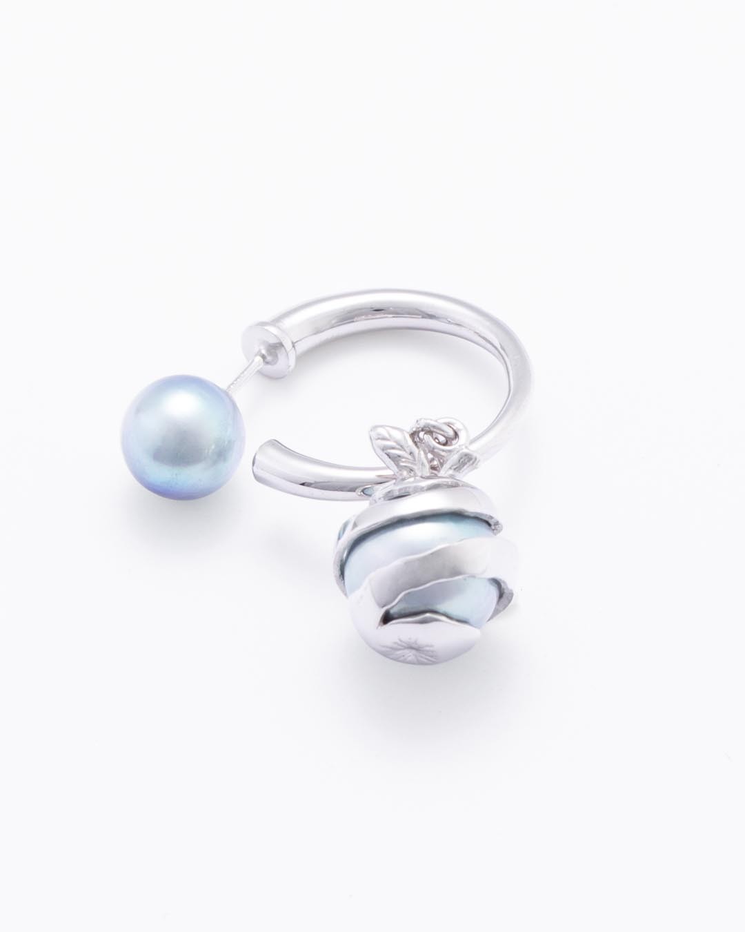 akoya pearl ring ear pierce (one piece)