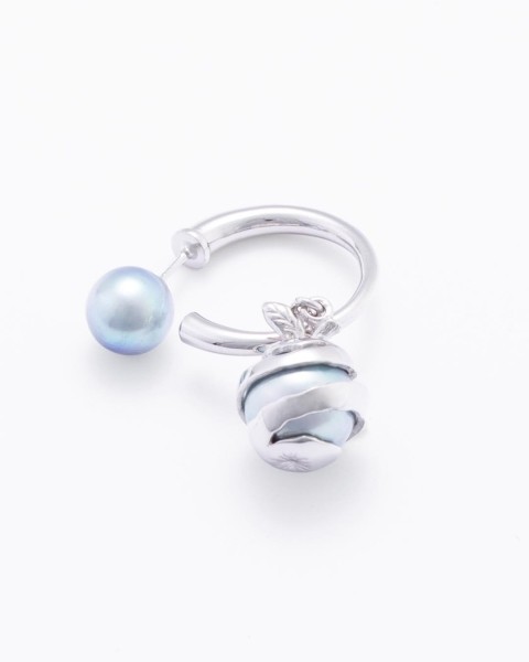 akoya pearl ring ear pierce (one piece)