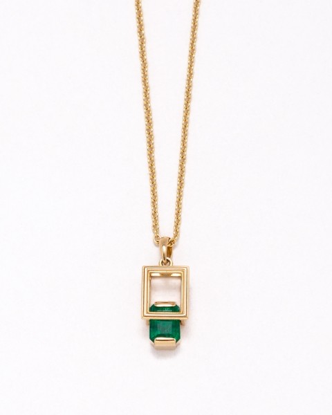 Out of frame emerald necklace 1.081ct/one of a kind(鑑別書付き)