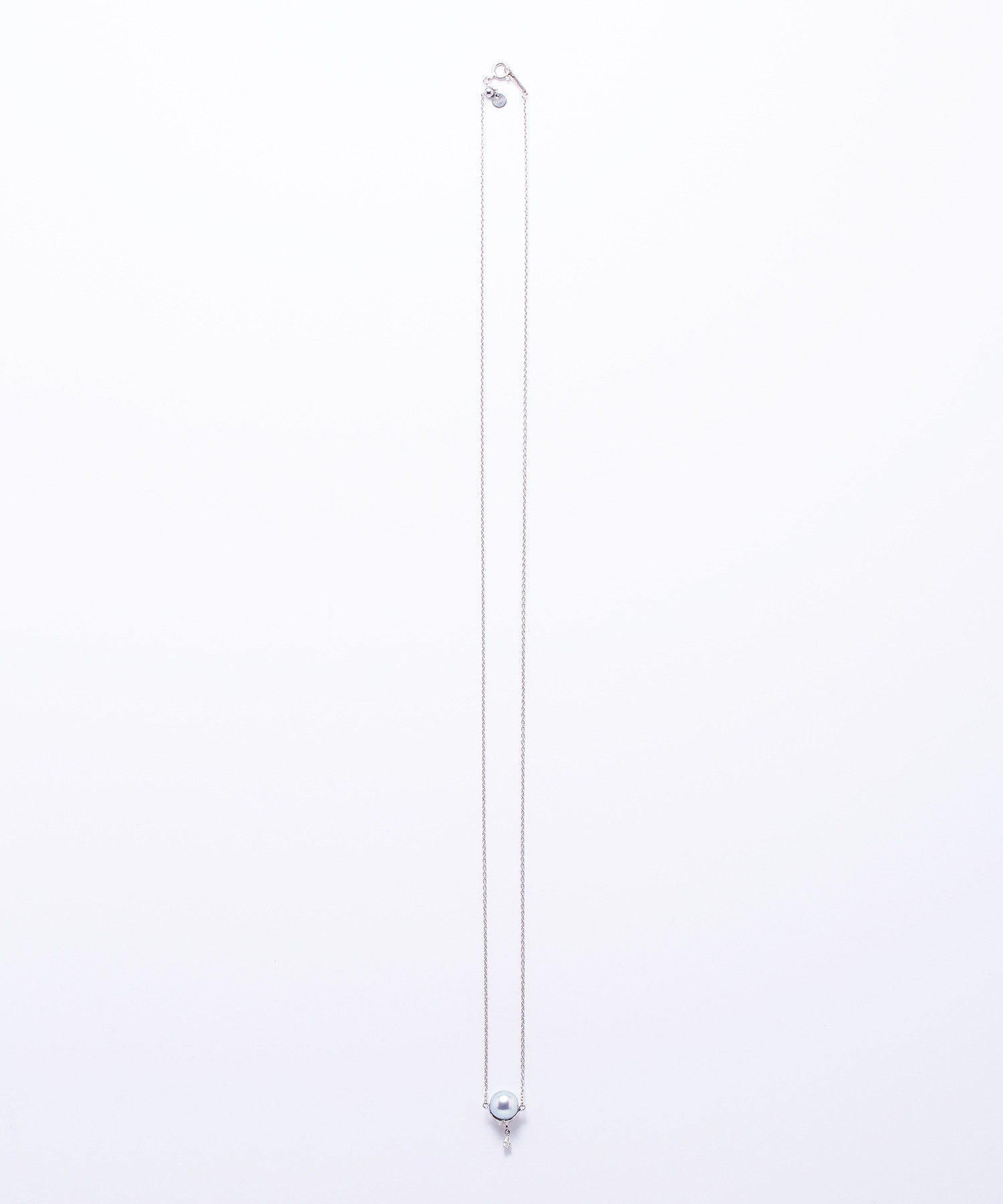 Platinam akoya pearl diamond drop neckles