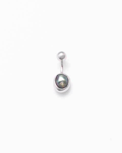 Platinam tahitian keshi pearl body pierce