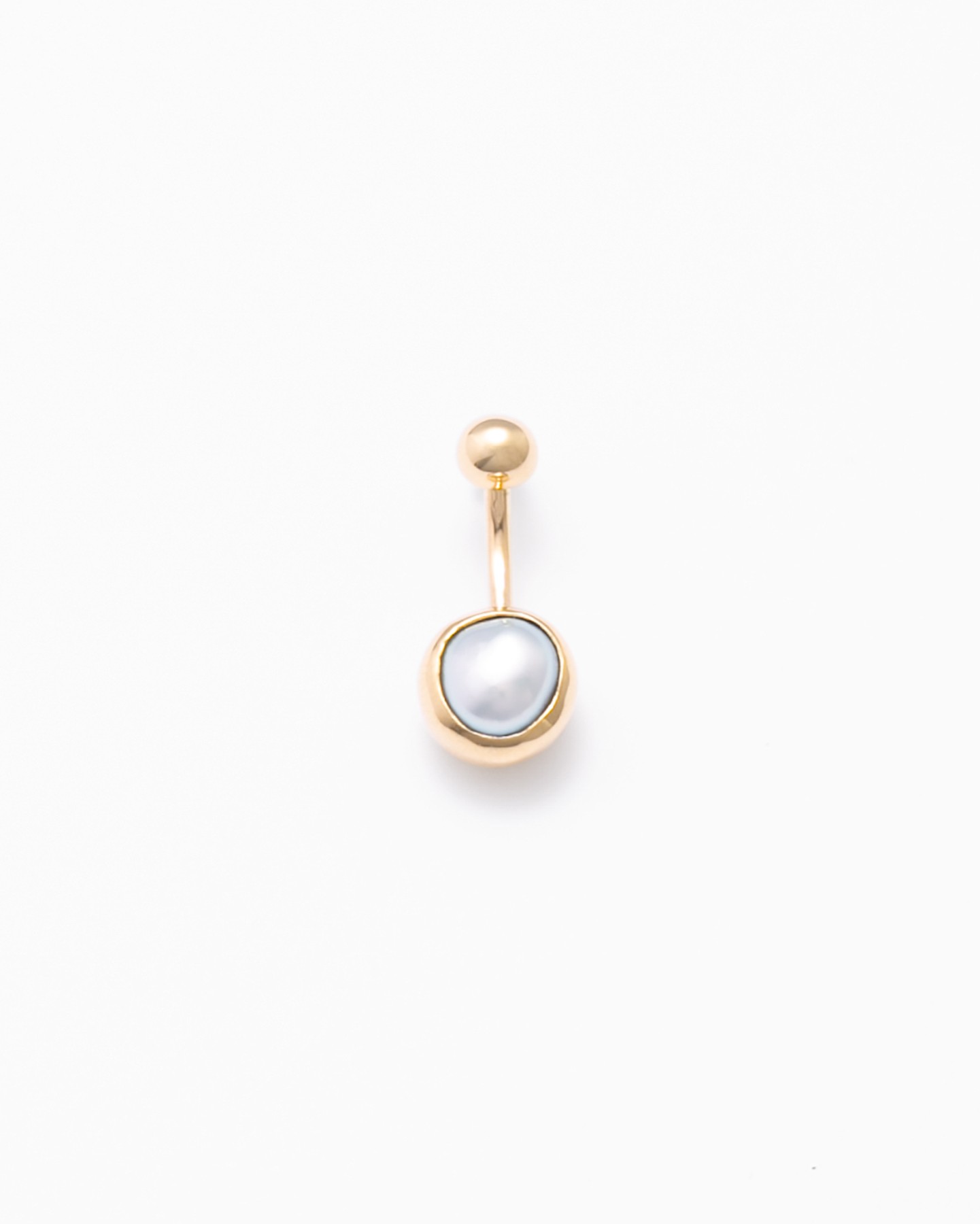 South sea keshi pearl navel piercing