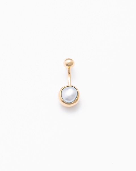 South sea keshi pearl navel piercing