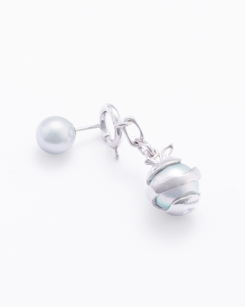 akoya pearl chain ear pierce short-RIGHT