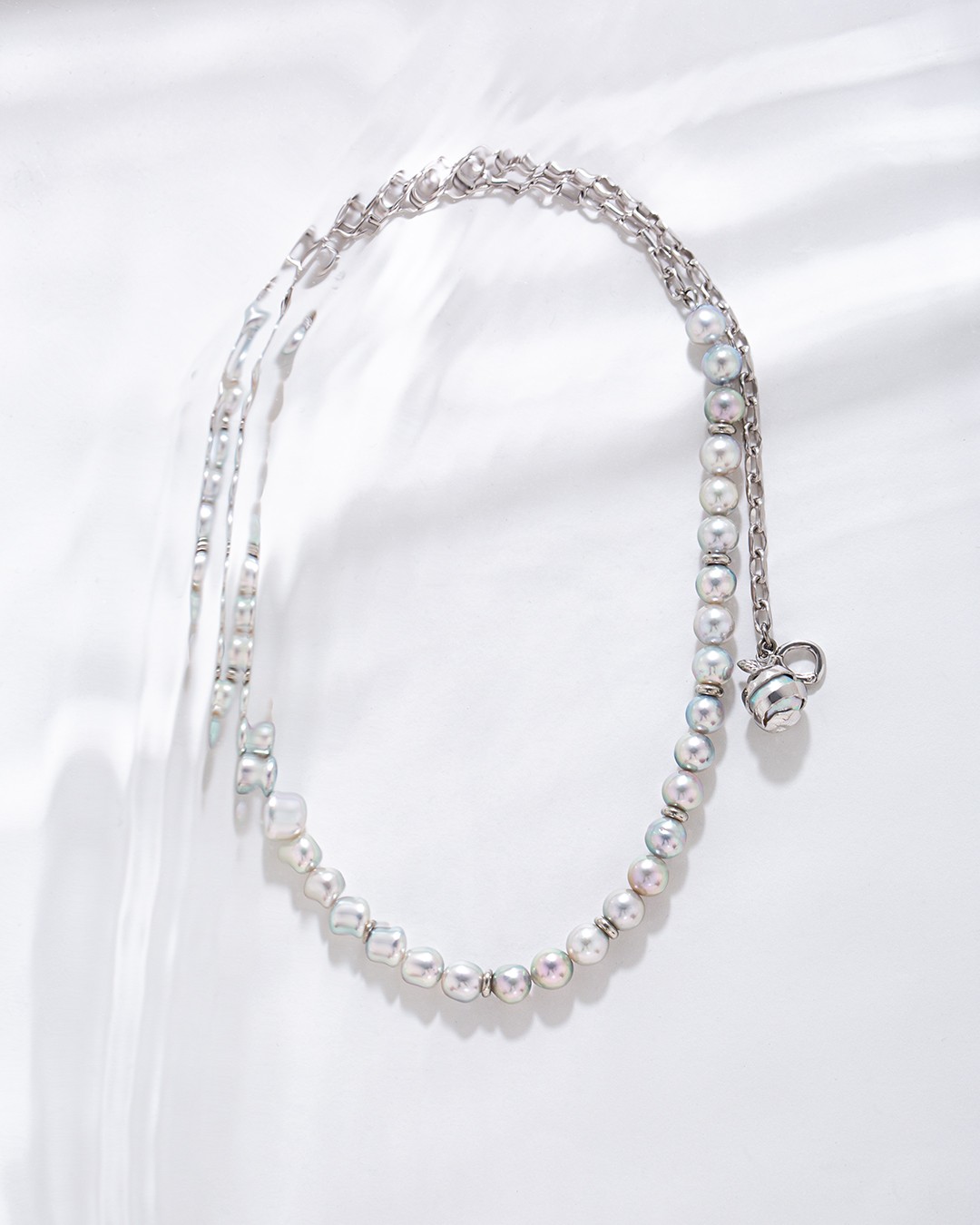 Layer pearl necklace-short/7.5mm