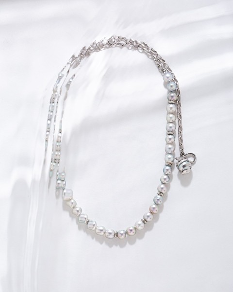 Layer pearl necklace-short/7.5mm