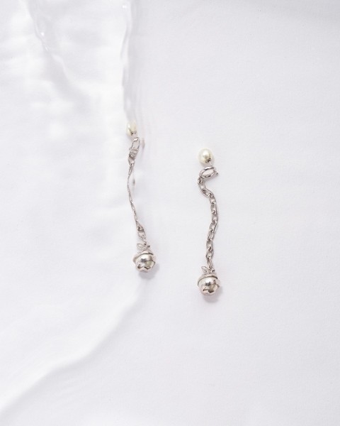 akoya pearl chain ear pierce long-RIGHT