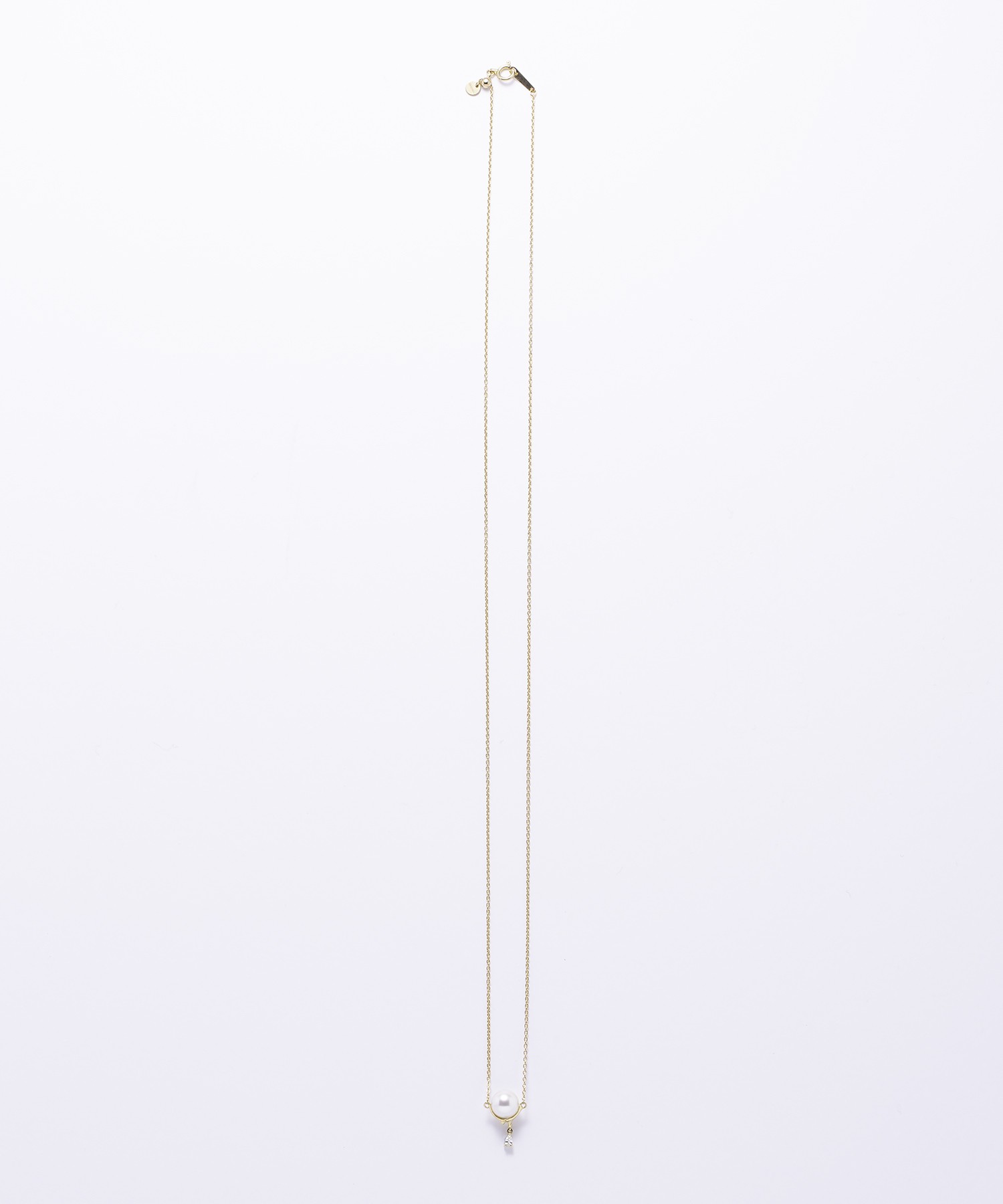 Diamond drop akoya pearl necklace