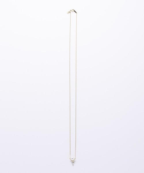 Diamond drop akoya pearl necklace