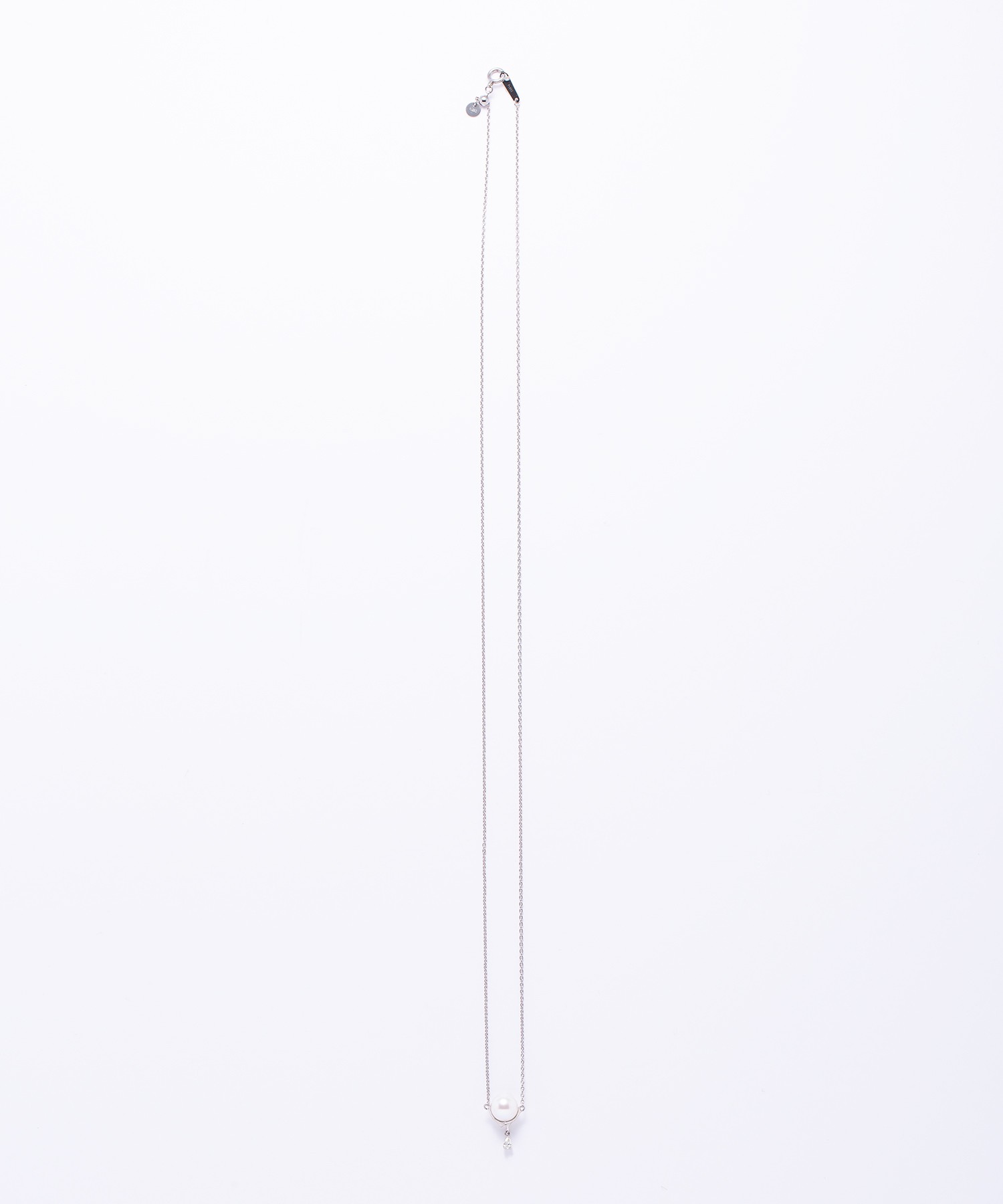 Diamond drop akoya pearl necklace