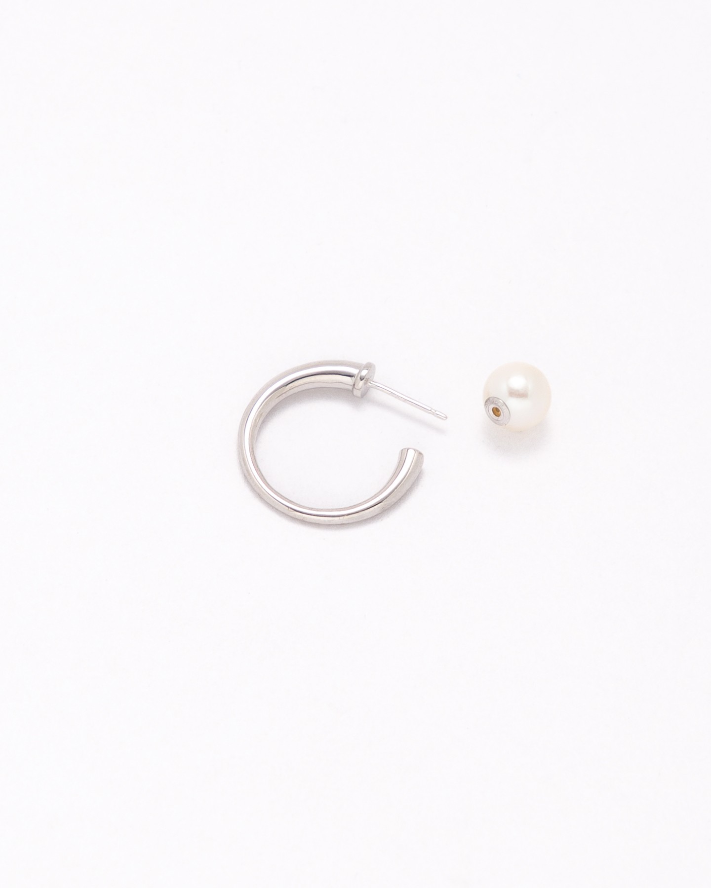 Akoya pearl catch hoop earrings(pair)